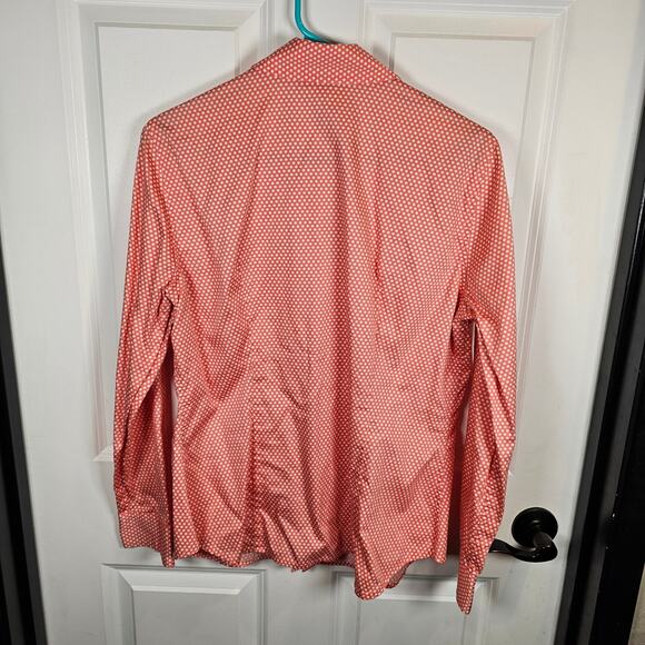 Jones New York Signature Polka Dot Collared Button Front Blouse Size Large EUC - Picture 2 of 6